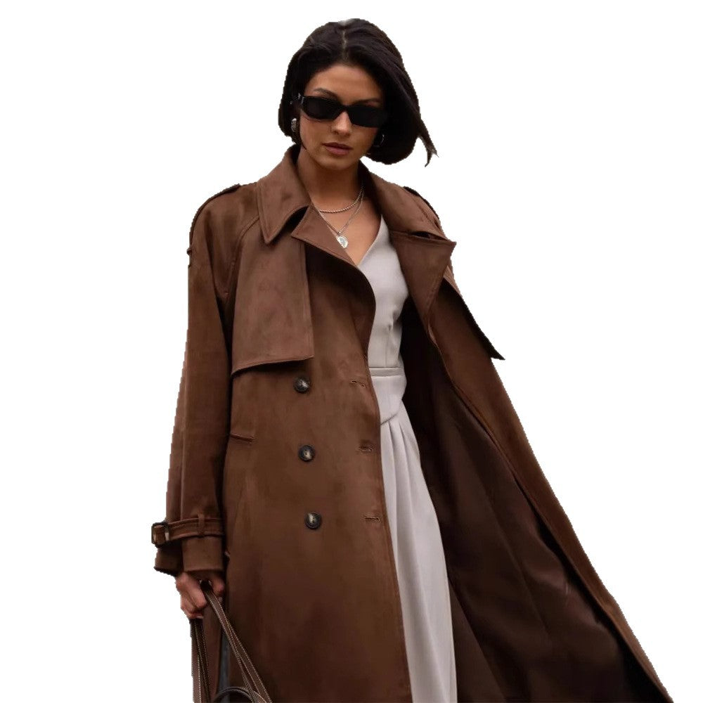 Women's Long British Style Turn-down Collar Sleeve Jackets