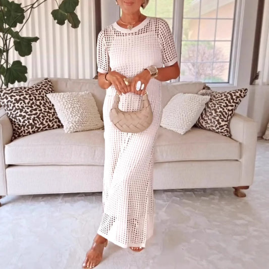 Women's Round Neck Hollow Air Dress Two-piece Dresses