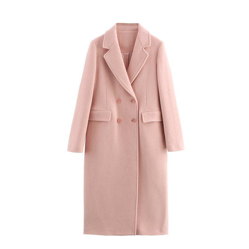 Women's Autumn Temperament Commute Lapel Pocket Overcoat Coats