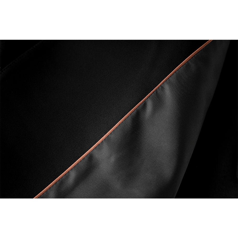 Women's Quality Acetate Collar Stitching Draping Fabric Wide Blazers