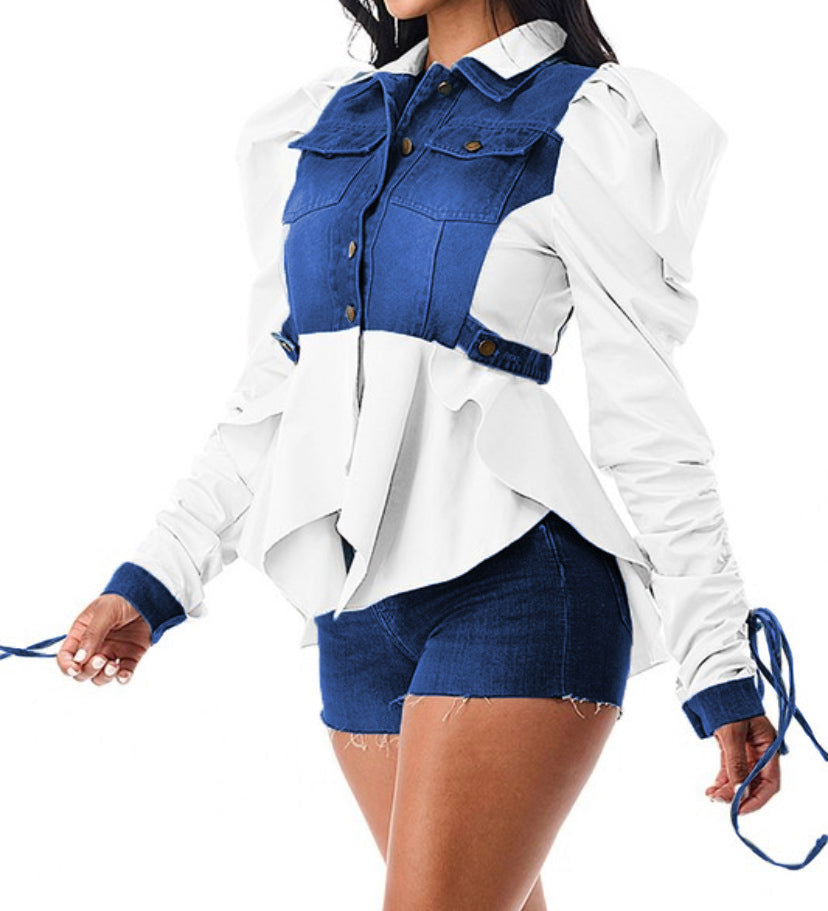 Women's Innovative Versatile Cool Patchwork Denim Blazers