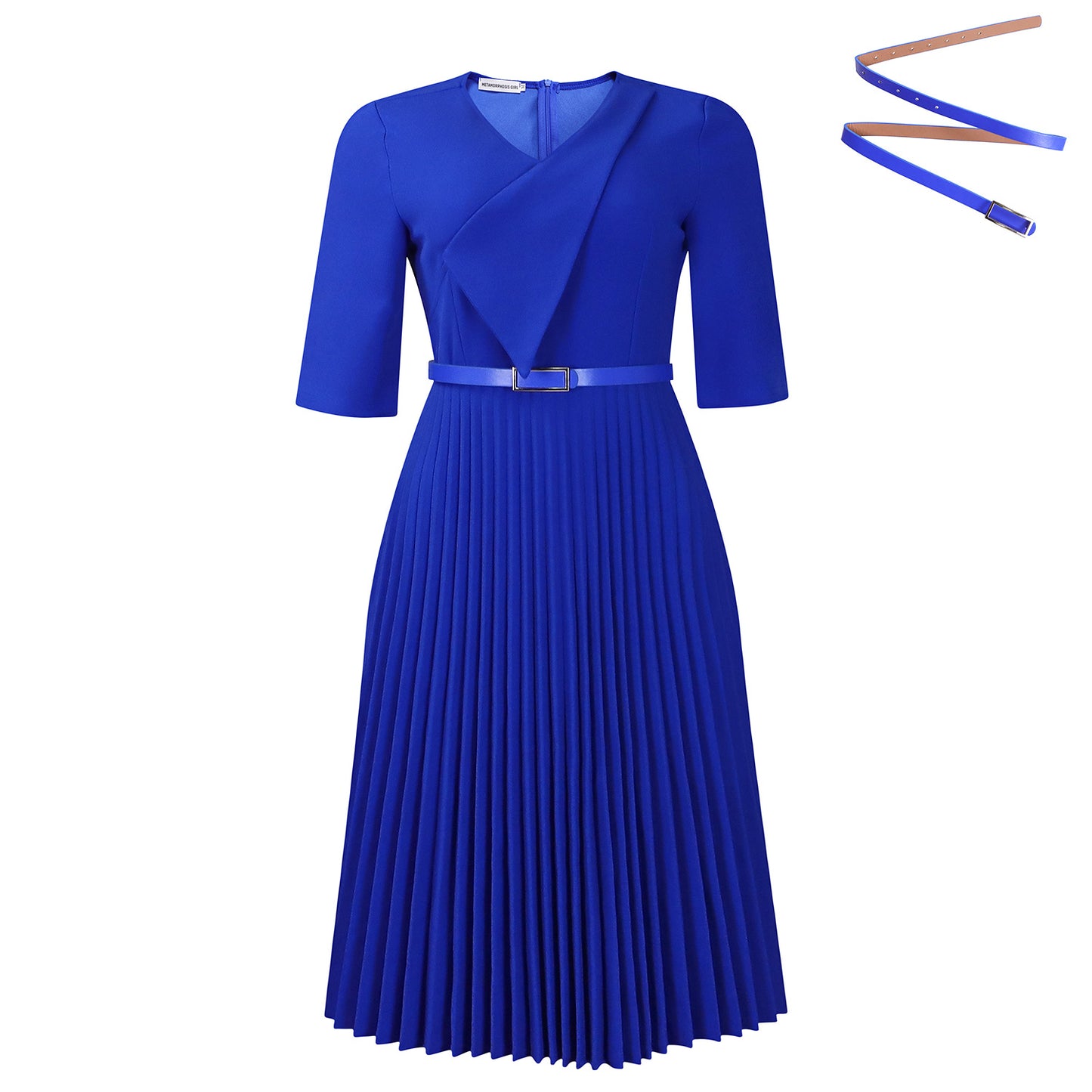 Women's Fashion Solid Color Elegant Pleated African Dresses