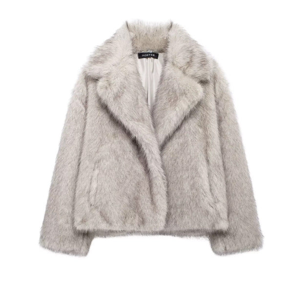 Women's Stylish Comfortable Artificial Fur Effect Coats