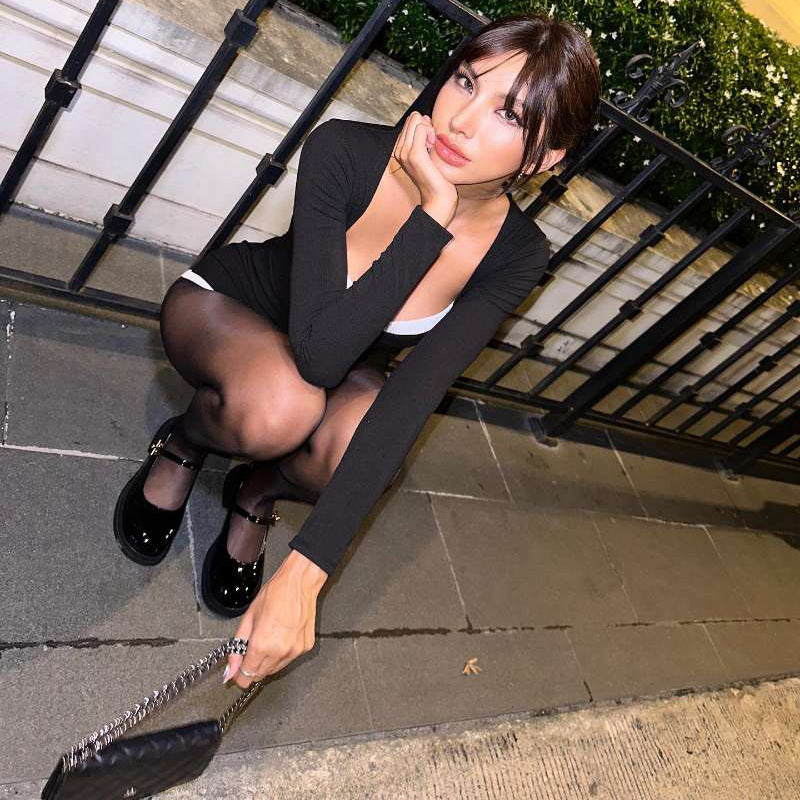 Women's Sexy Low Cut Fashion Color Contrast Pants