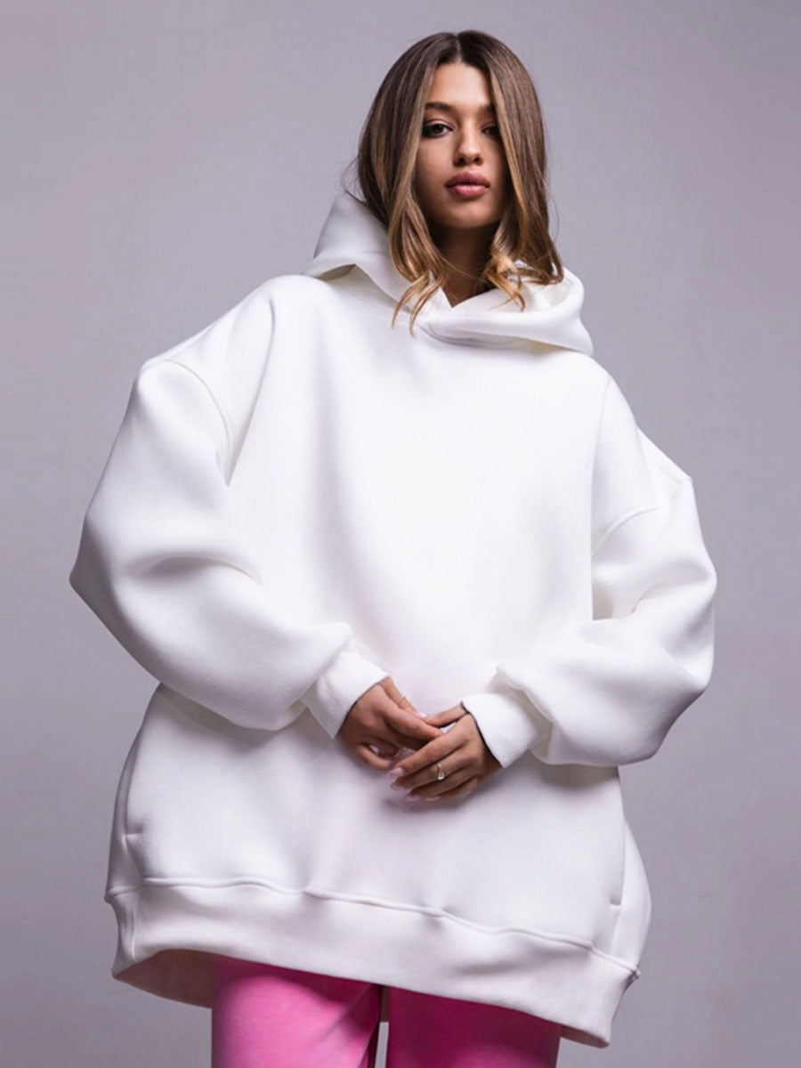 Women's Solid Color Hooded Fashion Simple Casual Sweaters