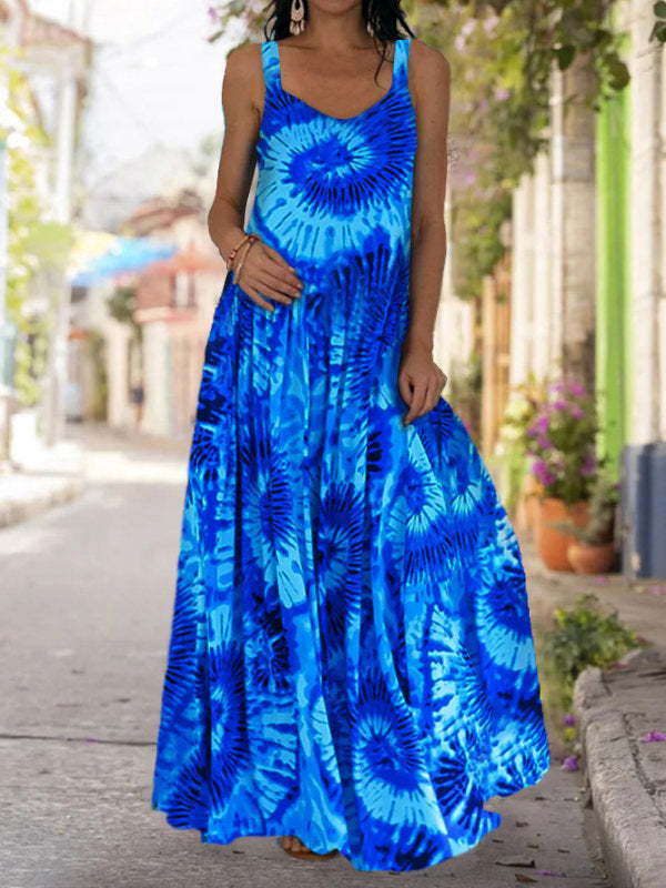 Summer Printed Dress Bohemian Strap Mop Dresses