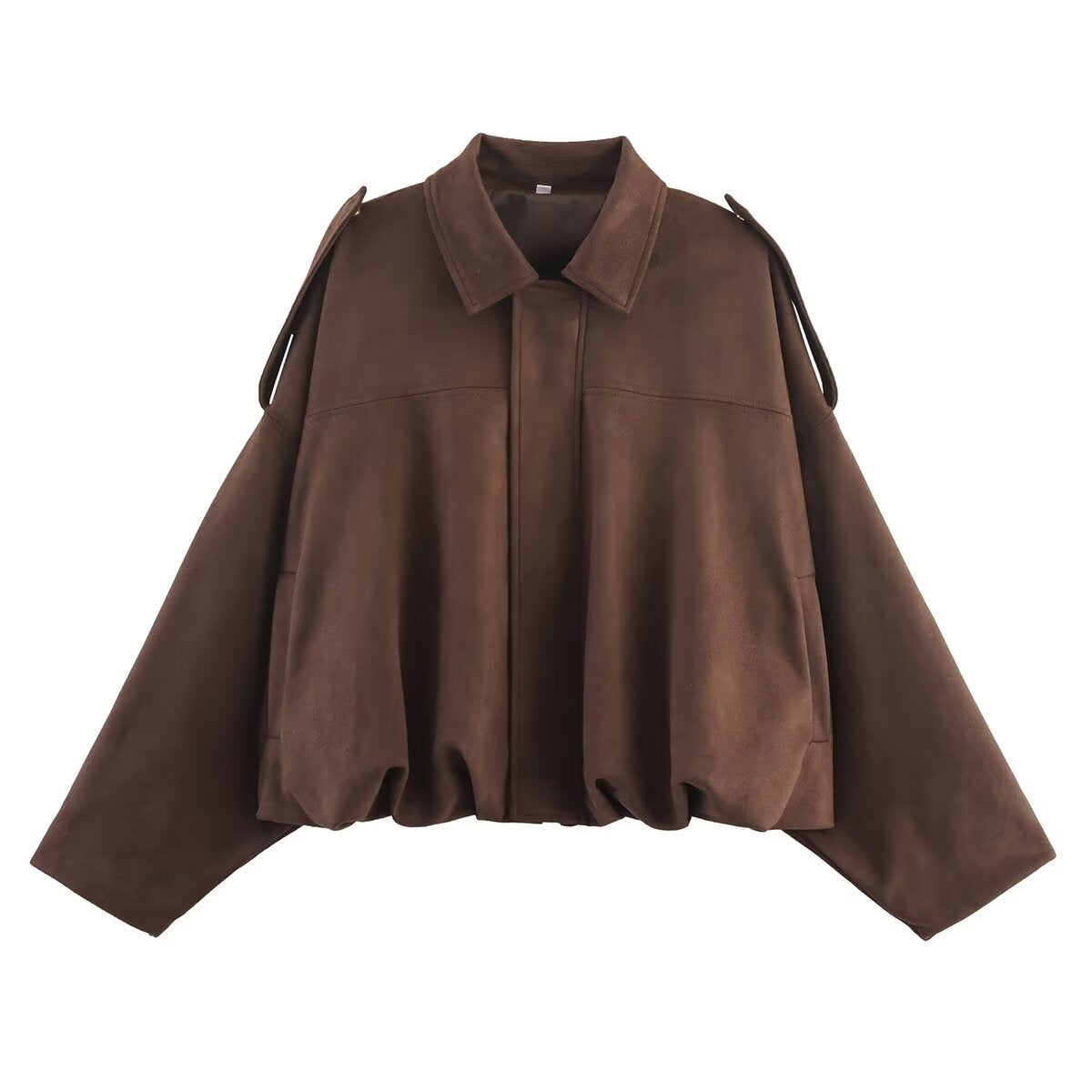 Women's Summer Suede Texture Lapel Pilot For Jackets