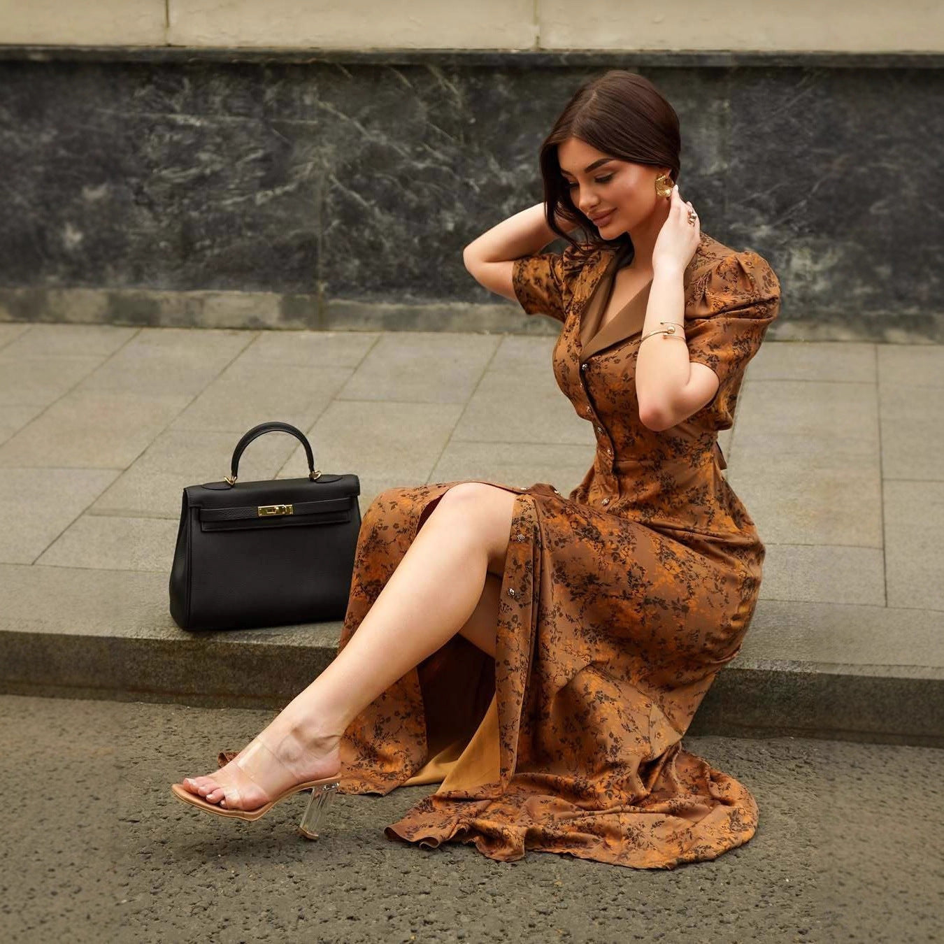 Women's Fashion Temperament Lapel Versatile Dress Long Cardigans