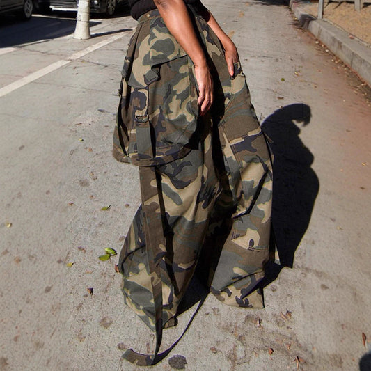 Women's Fashion Casual Camouflage Loose Trousers Style Pants