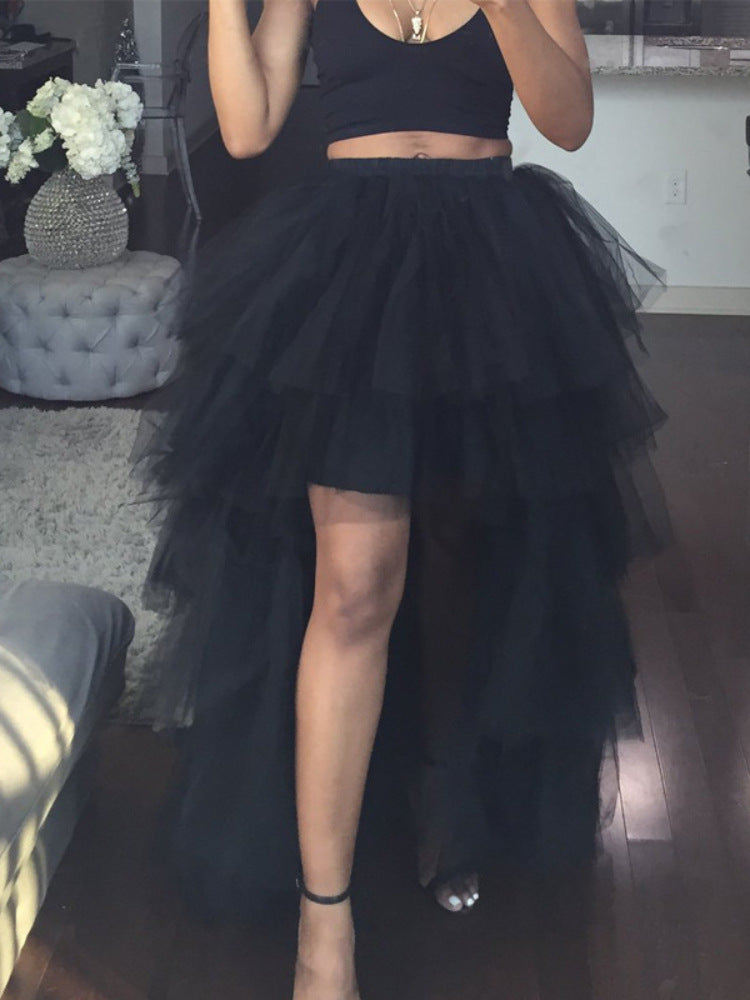Mori Style Vacation Lace Design Irregular Skirts