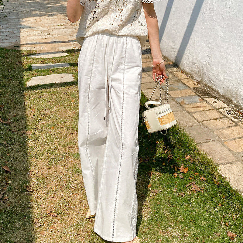 Women's Cotton Linen Trousers Vacation Casual French Style Pants