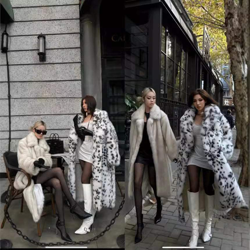 Women's Fur Extended Collar Point Imitation Fox Coats