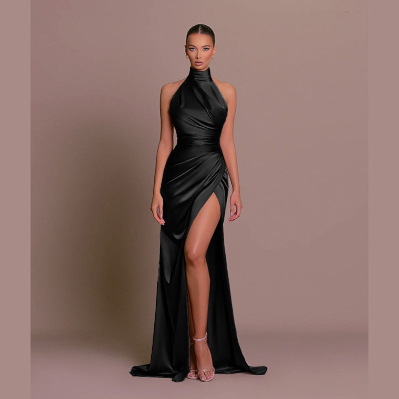 Halter Sleeveless Split Bottoming Dress Autumn Dresses