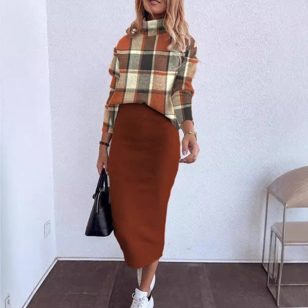 Unique Long Sleeve Turtleneck Fashion Dress Dresses