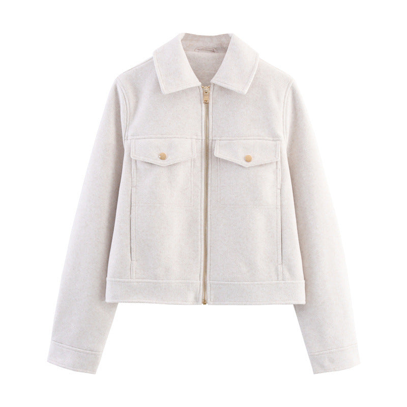 Women's Durable Creative Soft Zipper Lapel Jackets