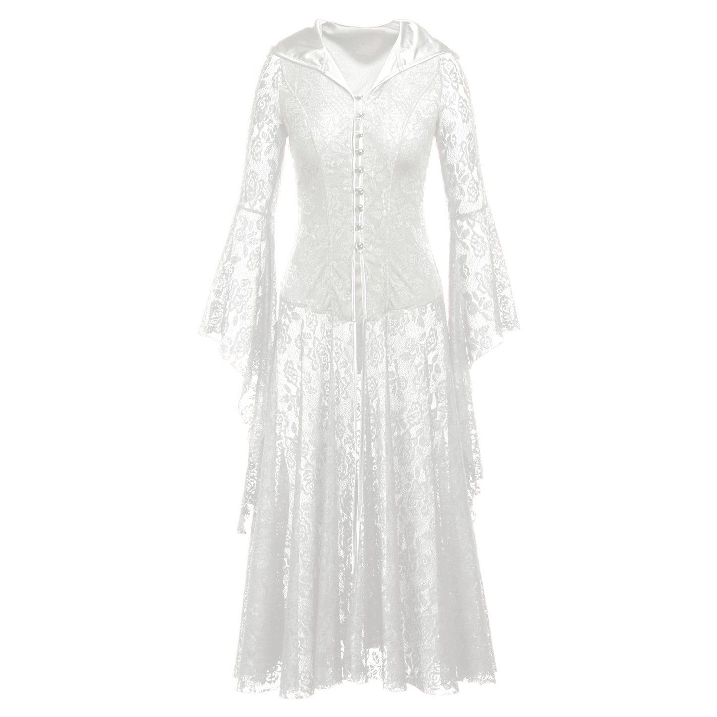 Women's Black Dress Gothic Retro Mid-length Lolita Dresses
