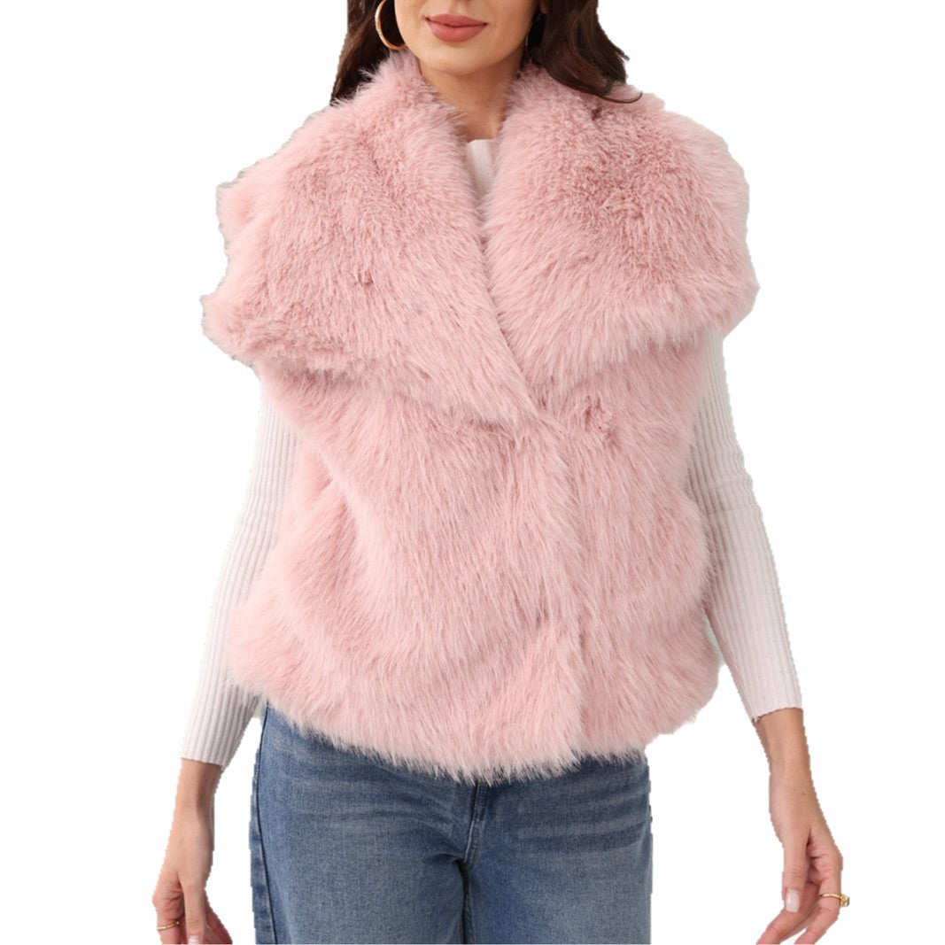 Women's Large Lapel Seven Colors Optional Faux Coats