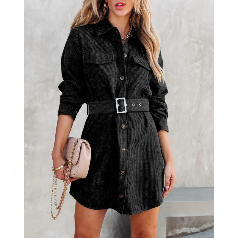 Classy Versatile Street Trendy Corduroy Dress Skirts