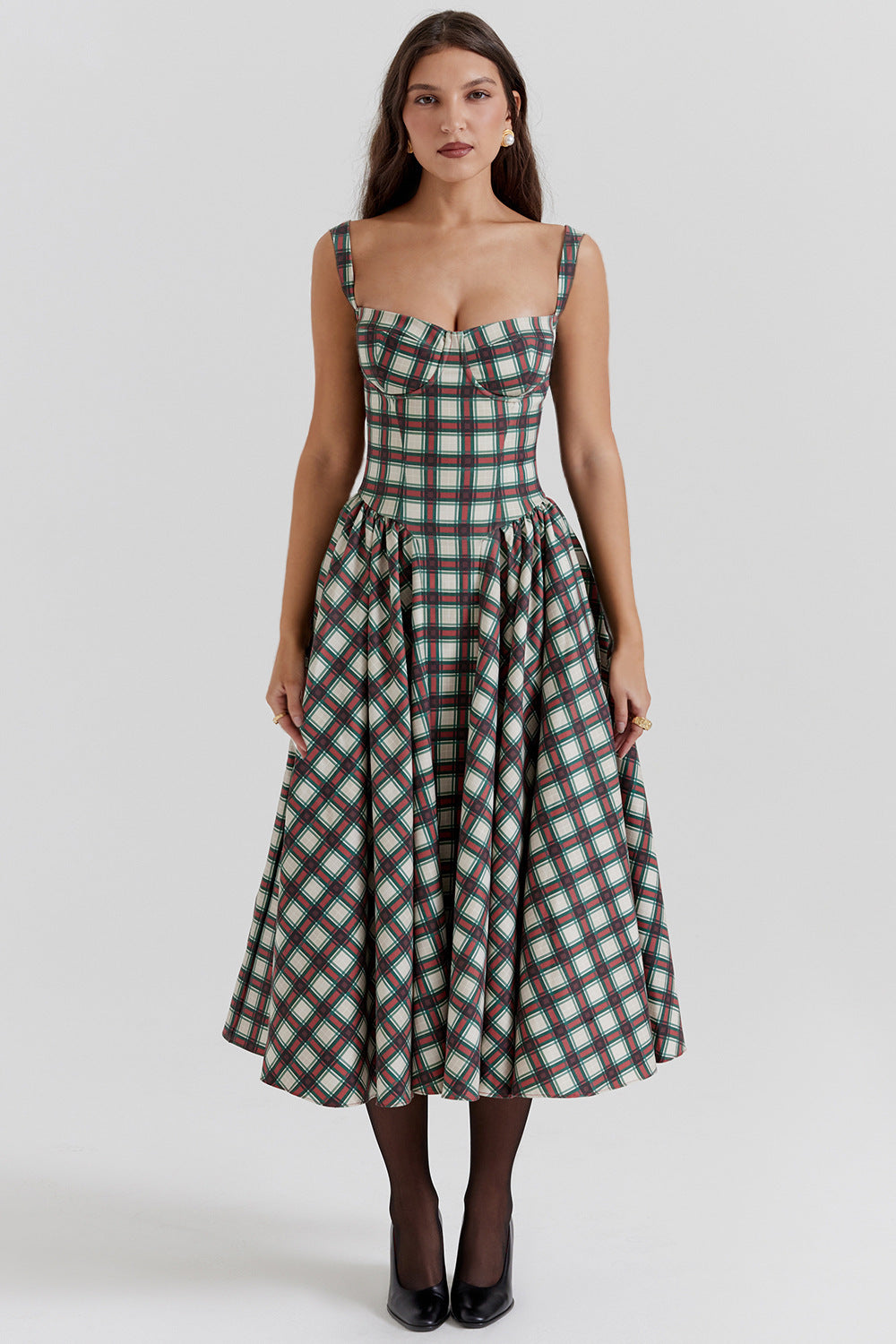 Women's Fashion Summer Sling Cinched Swing Dress Dresses