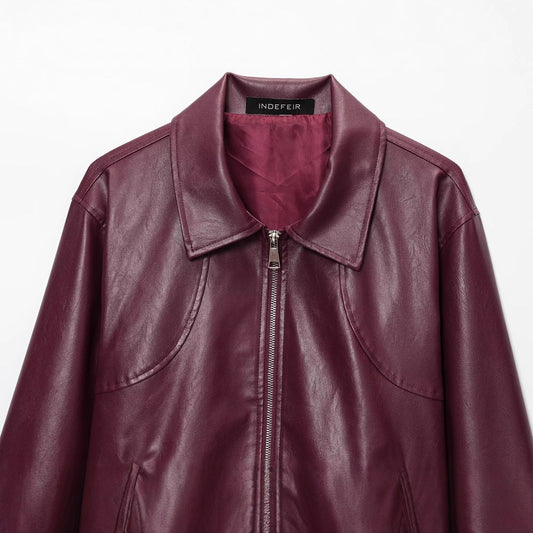 Women's Mei Style Retro Simple Lapel Zipper Jackets