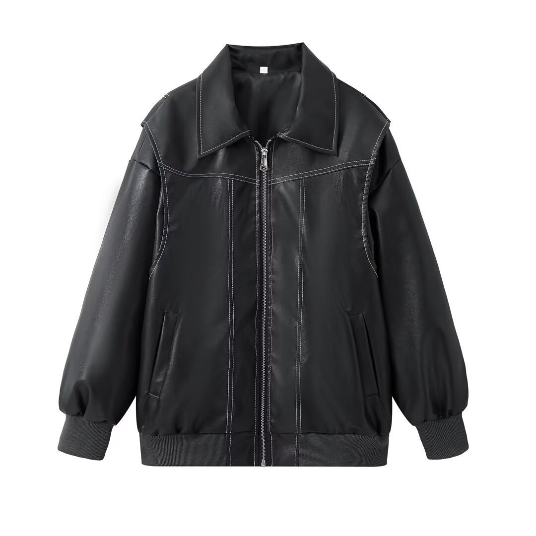 Women's Autumn American Retro Lapel Leather Jackets