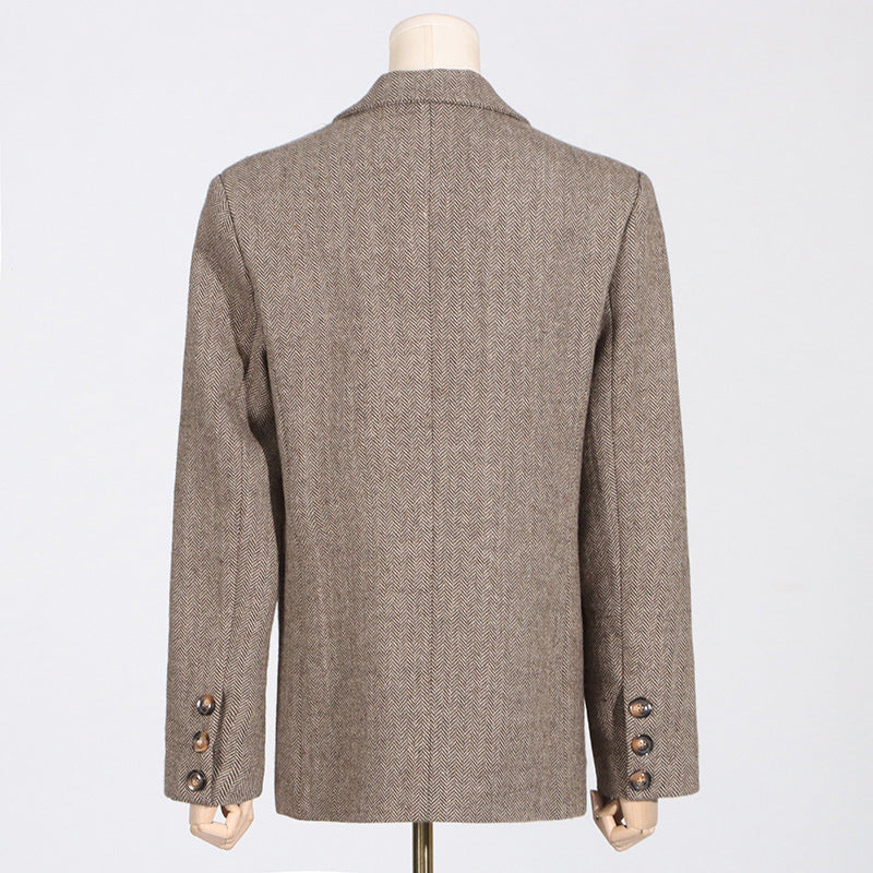 Women's Artistic Retro Three-dimensional Flower Loose Design One Button Blazers