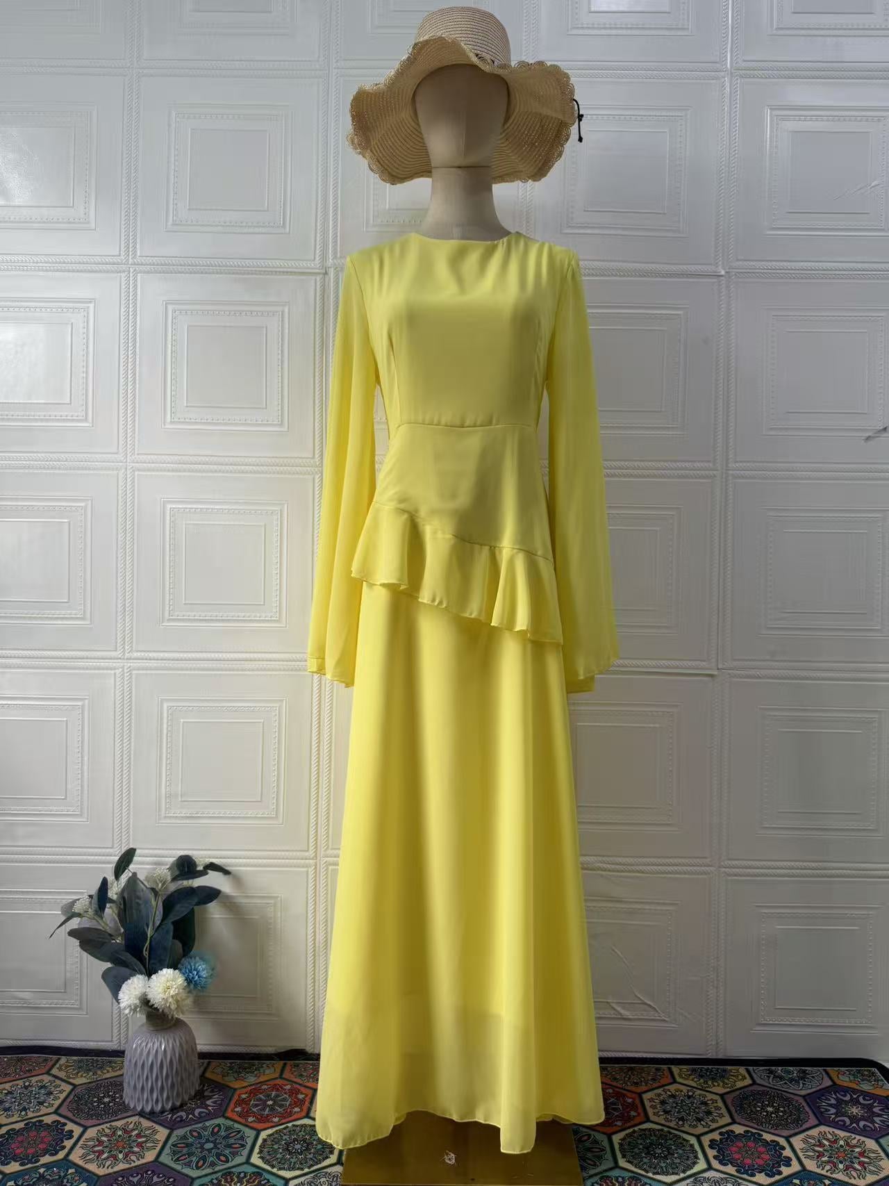 Women's Soft Elegant Graceful Long Sleeve Dress Dresses