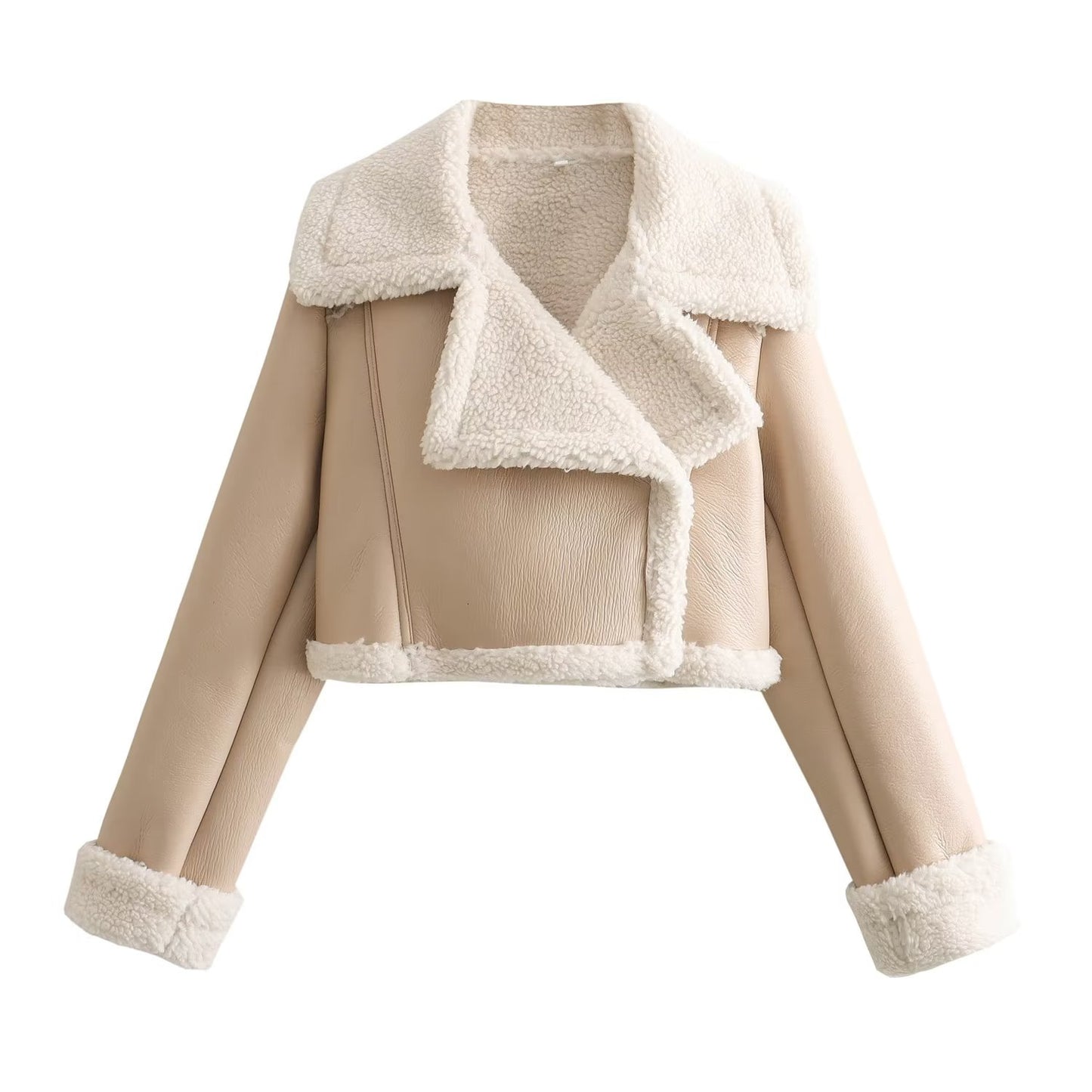 Women's Lapel Fur One-piece Fleece Double-sided Jackets