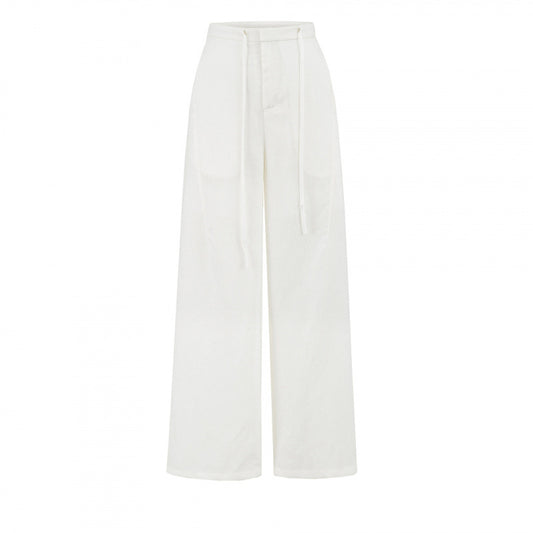 Pu Handsome Linen Low Waist Loose Pants