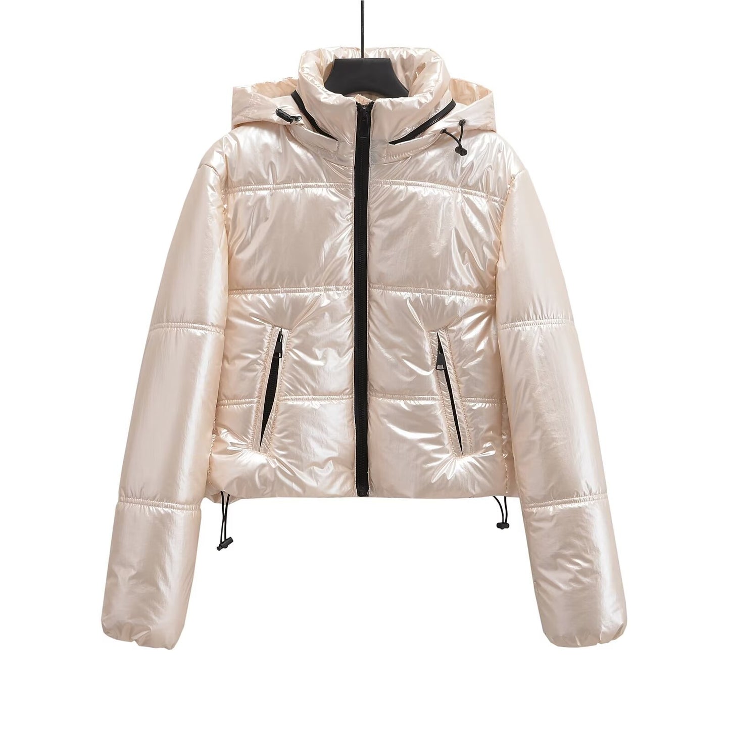 Women's Winter Hot Metallic Hooded Cotton Thickened Coats
