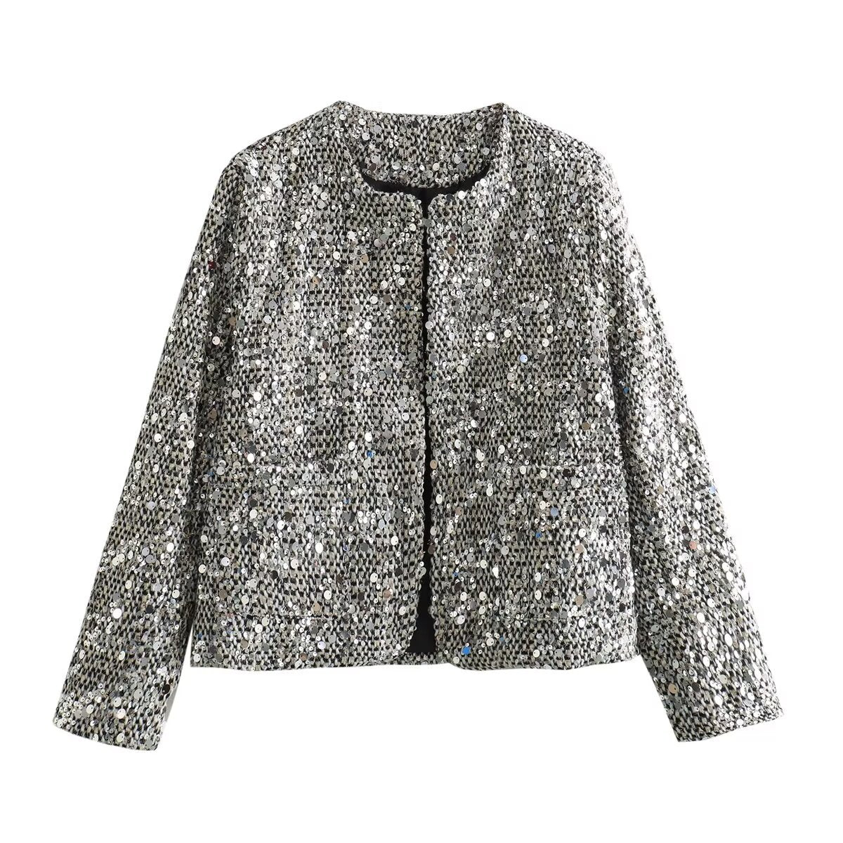 Women's Innovative Trendy Spring Woolen Sequined Jackets