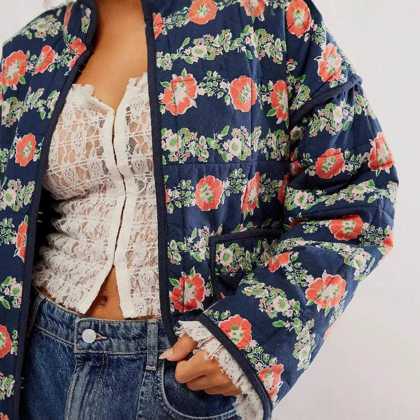 Women's Charming French Retro Pattern Print Jackets