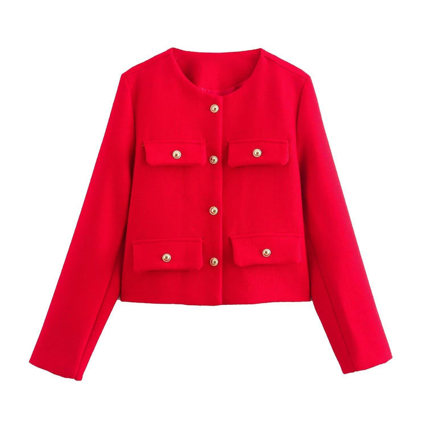 Women's Long-sleeved Pocket Round Bow Tie Autumn Blazers