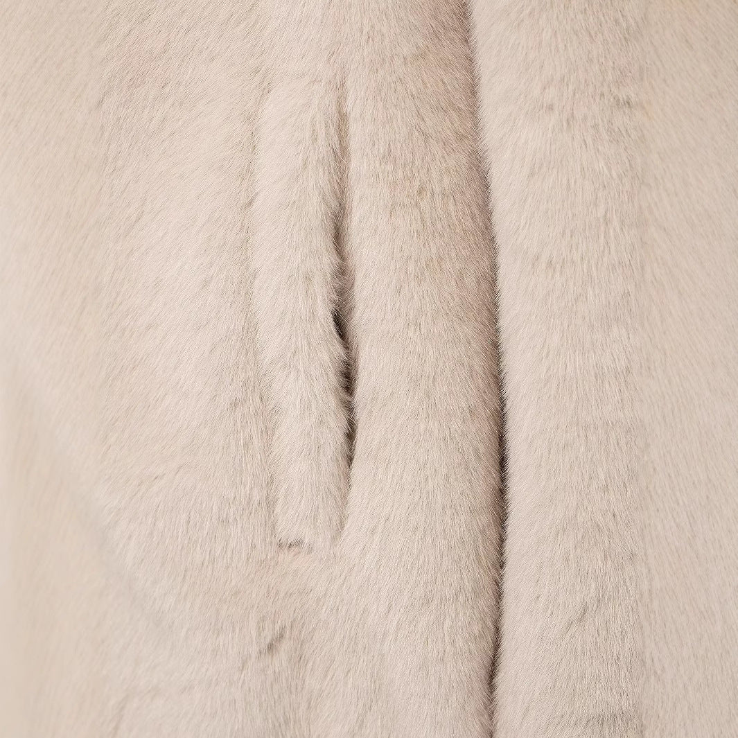 Women's Loose Collar Fur Effect Outside Coats