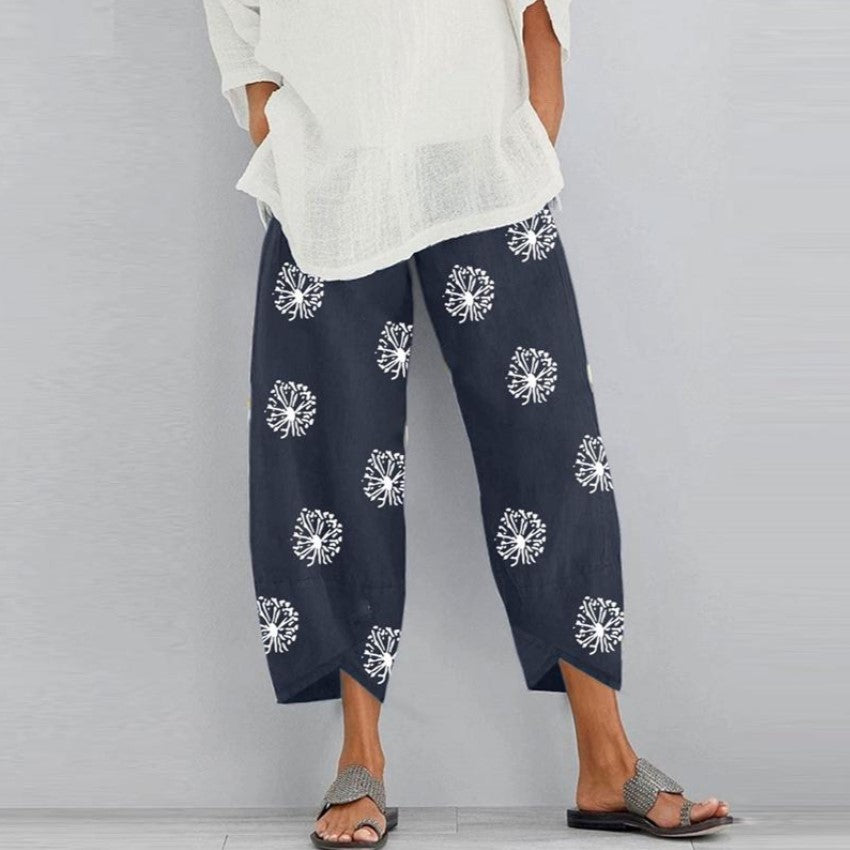 Women's Printed Fashion Loose Pockets Casual Pants