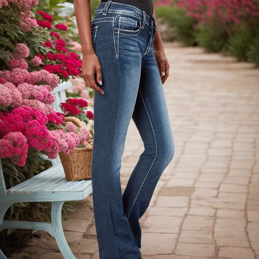 Women's Embroidered Fashionable Personalized Trendy Slim Fit Jeans