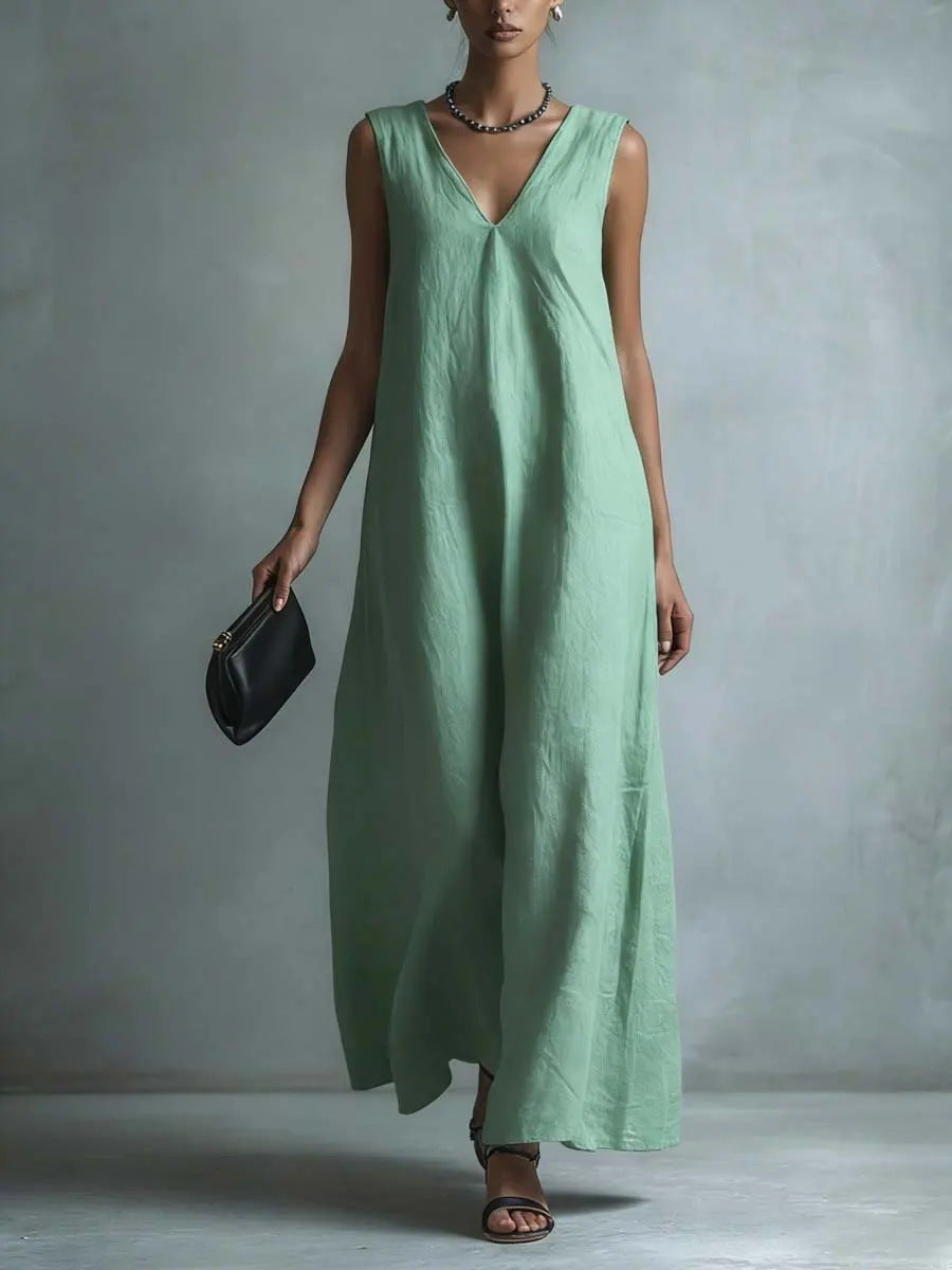 Women's Casual Elegant Fashion Sleeveless Solid Color Dress