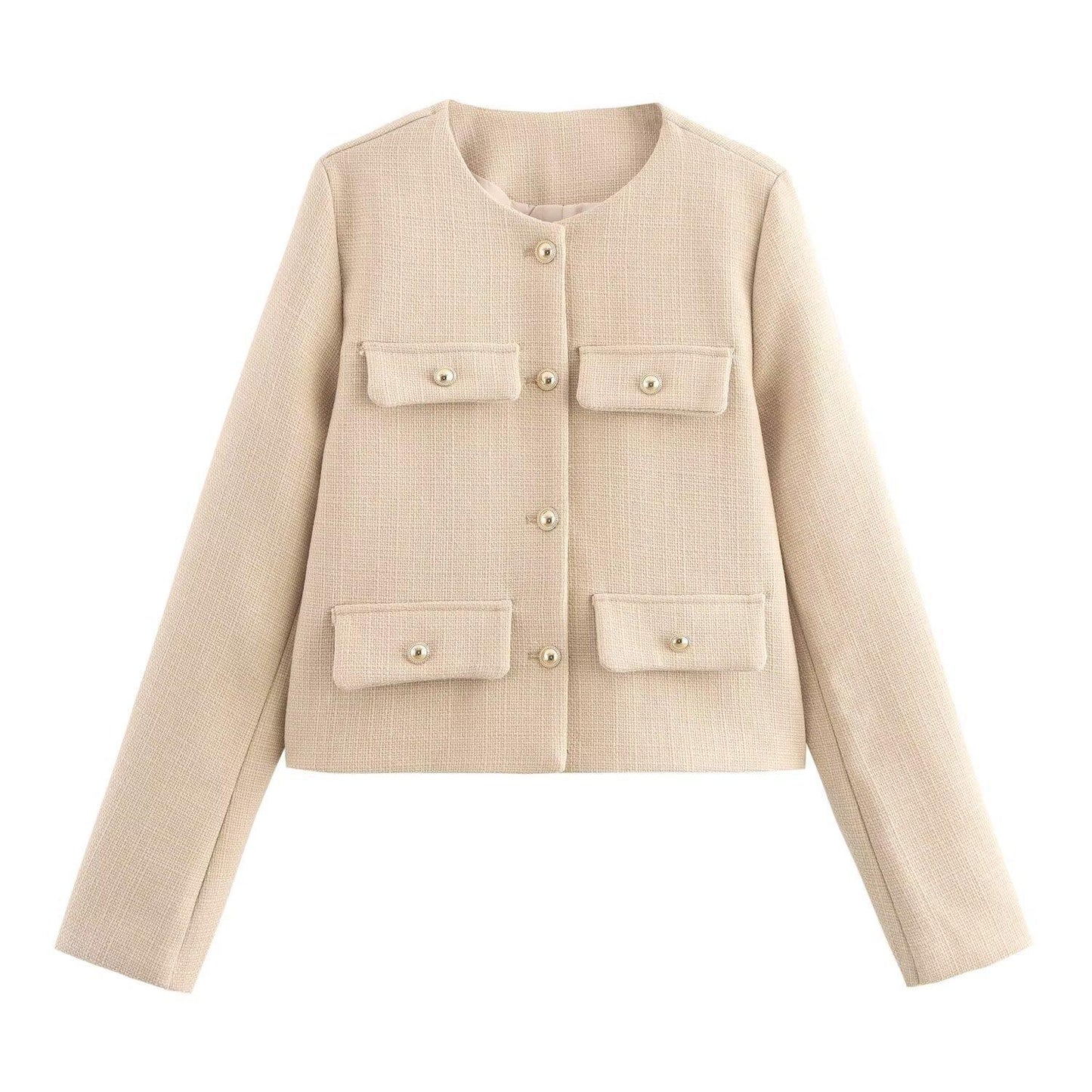 Women's Long-sleeved Pocket Round Bow Tie Autumn Blazers