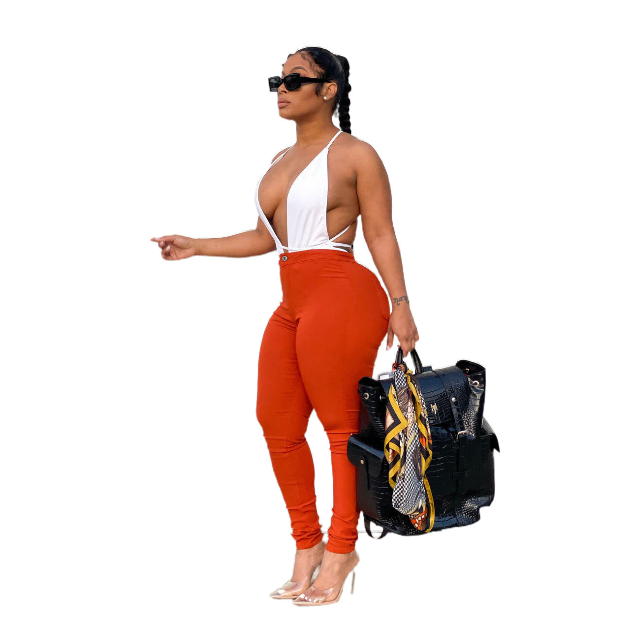 Women's Cool Stretch High Waist Trousers Jeans