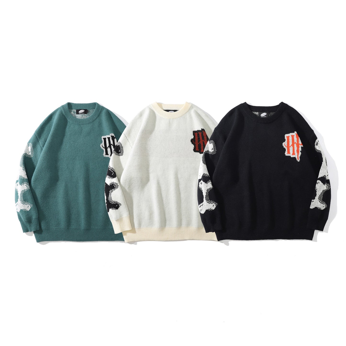 Style Skeleton Street Tide Loose Round Knitwear