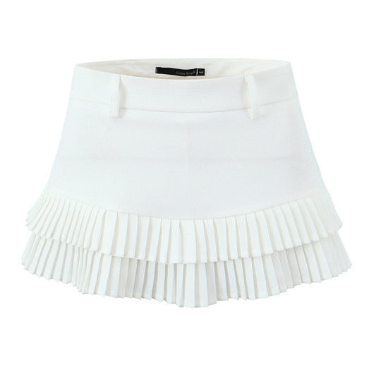 Women's Sexy Low Waist Pleated American Laminated Skirts