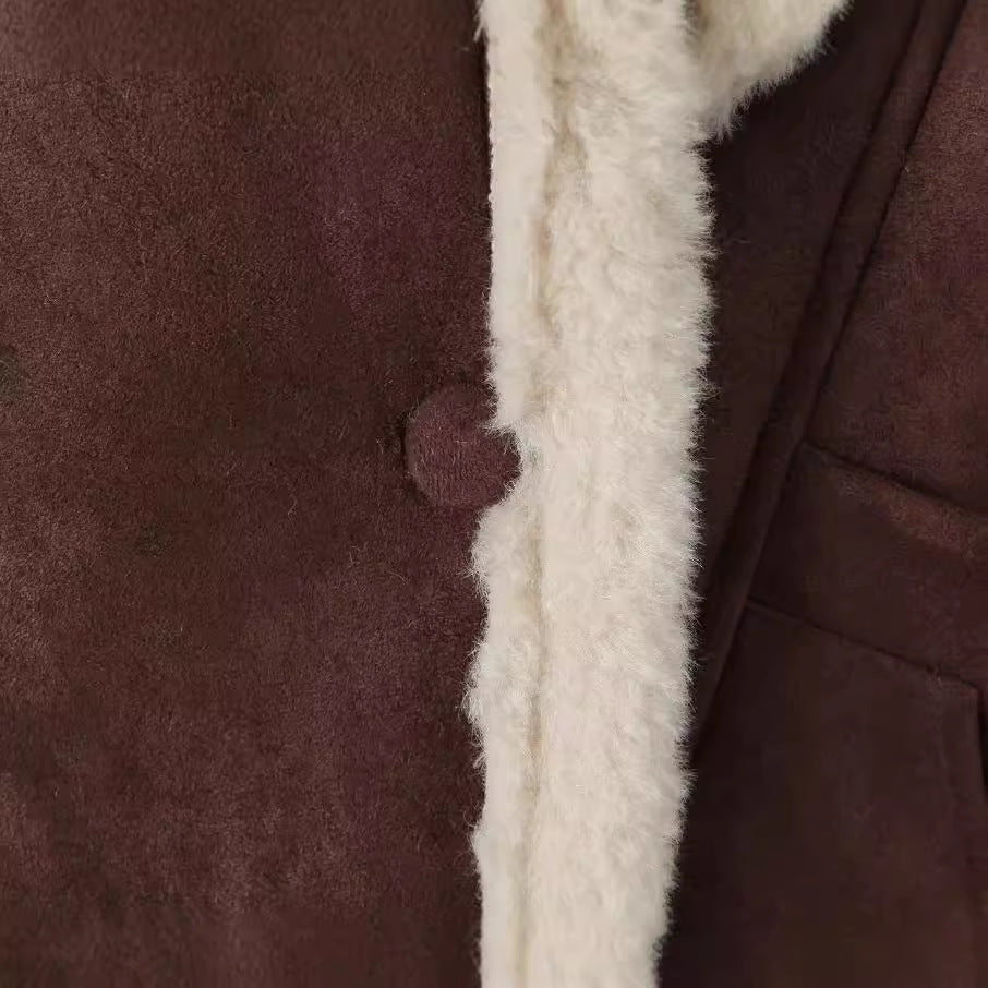 Women's Fashion Loose Warm Vintage Lamb Casual Coats