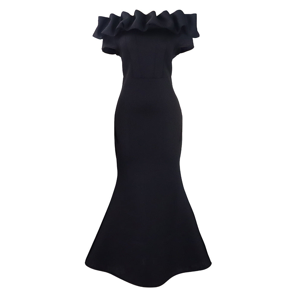 Women's Solid Color Fishtail Wooden Ear Dress Skirts