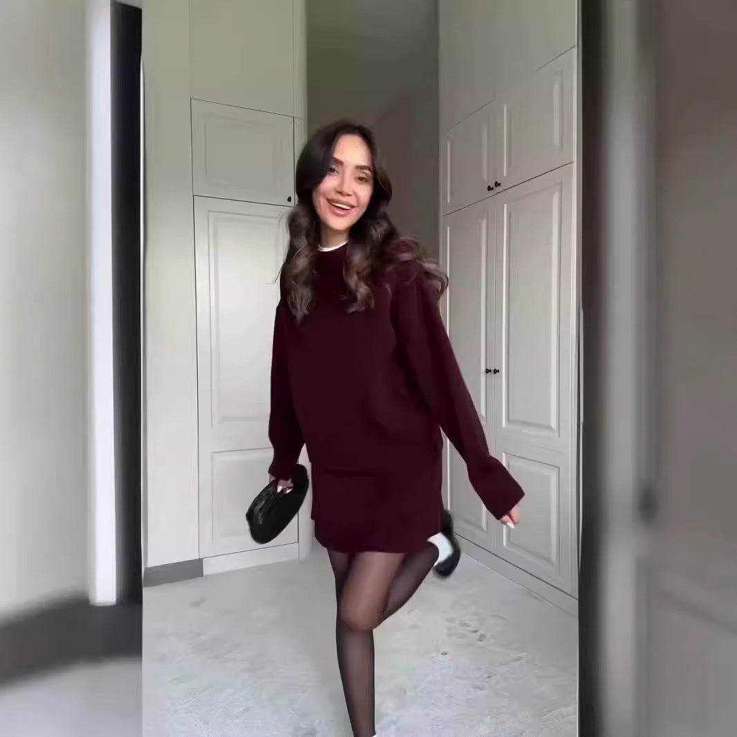 Women's Autumn Pure Color Casual Versatile College Dresses