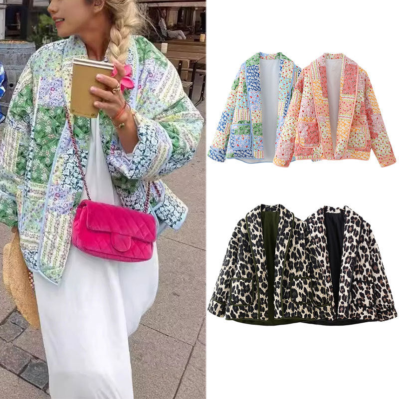 Women's Spring Street Fashion Casual Printed Jackets