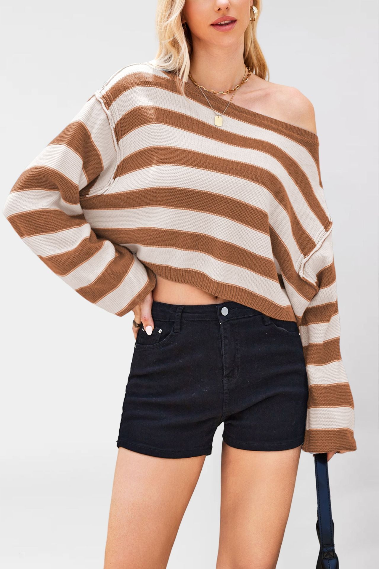 Women's Glamorous Trendy Pullover Striped Loose Sweaters