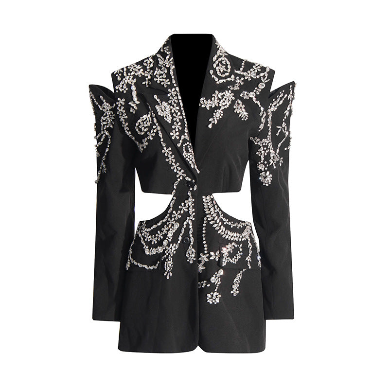 Women's Catwalk Autumn Fashion High Sense Rhinestone Blazers