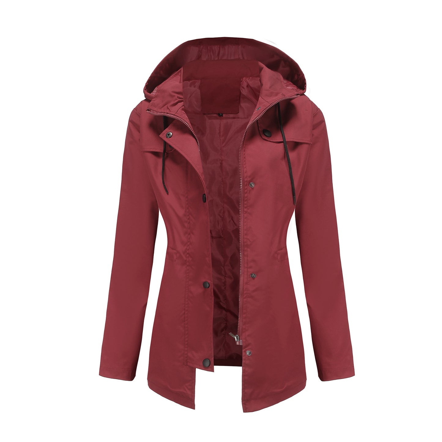 Women's Trench European Mid-length Hooded Outdoor Raincoat Coats