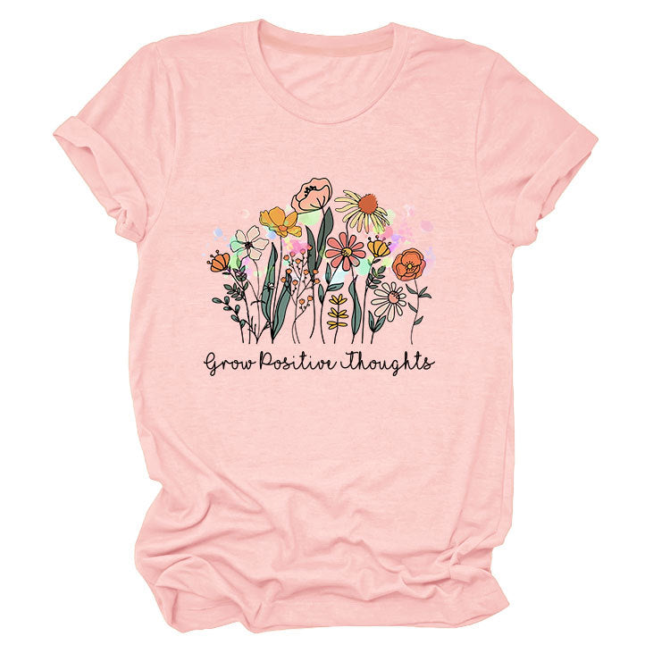 Women's Temperament Leisure Round Collar T-shirt Blouses