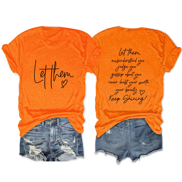 Casual Front Rear Printed Simple Sleeve Blouses